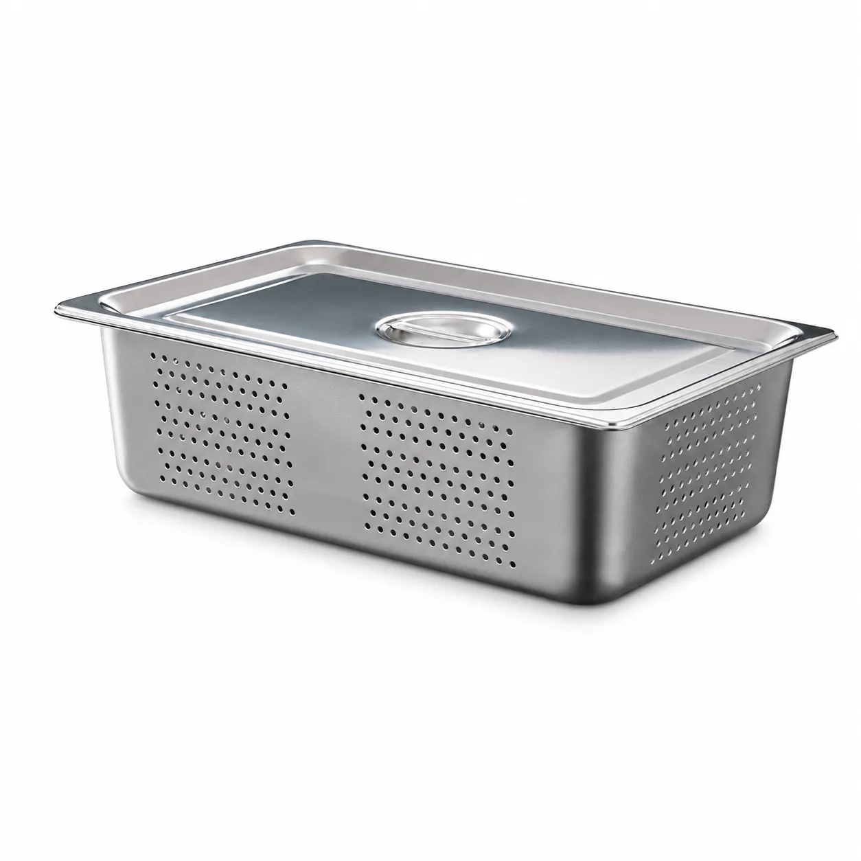 Full-size 150 mm perforated hotel pan with lid