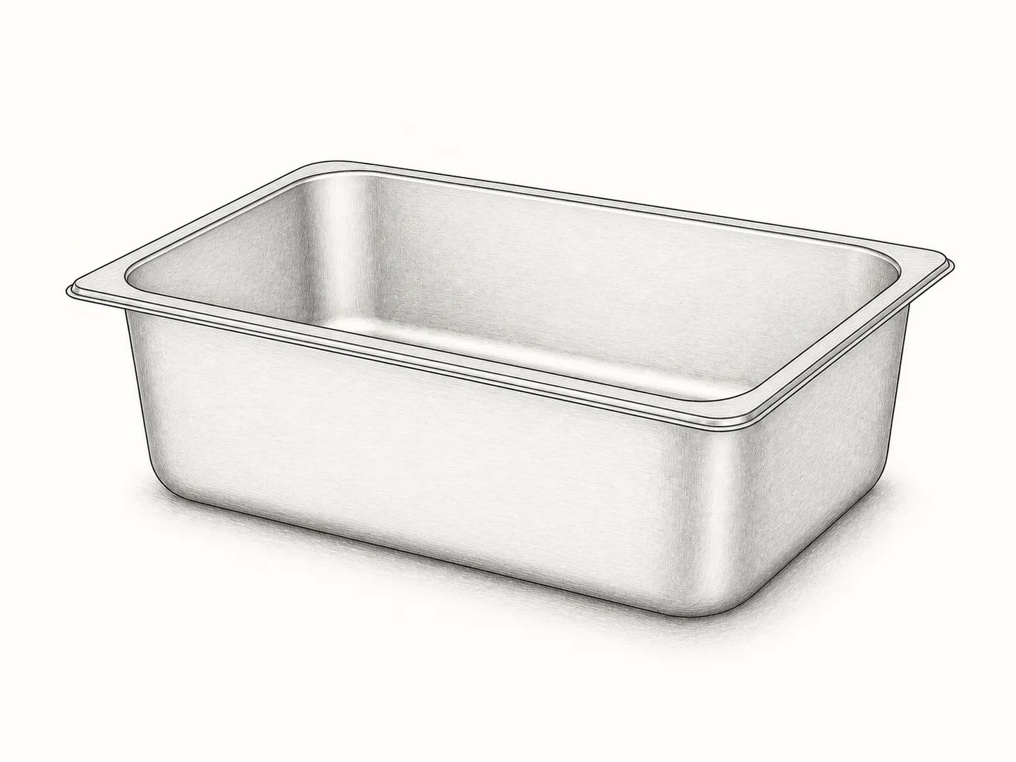 American-Style Hotel & Steam Table Pans 1/1 by 200 mm pencil-style comparison illustration